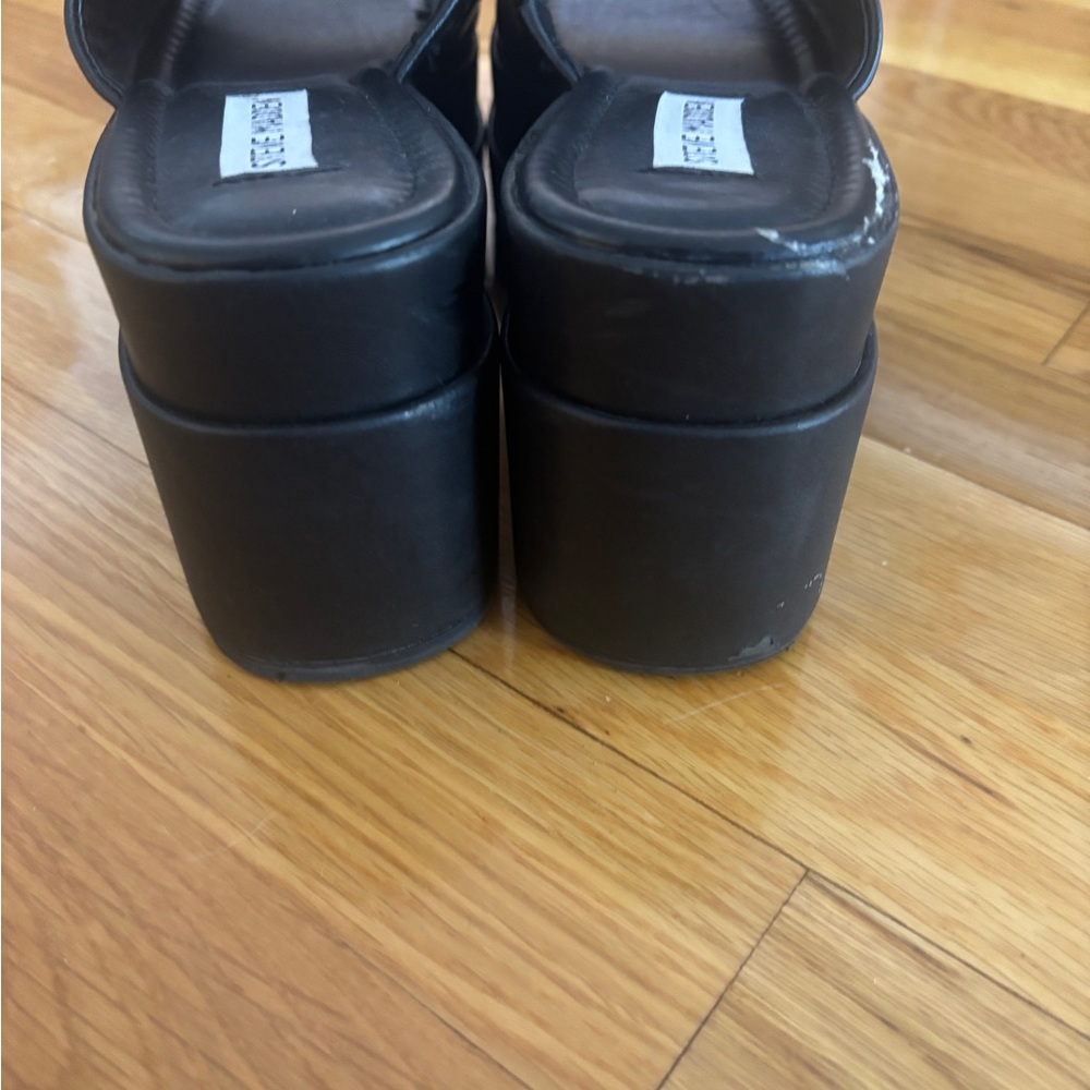 Steve Madden Black Women's Platform Slides - Picture 6 of 8